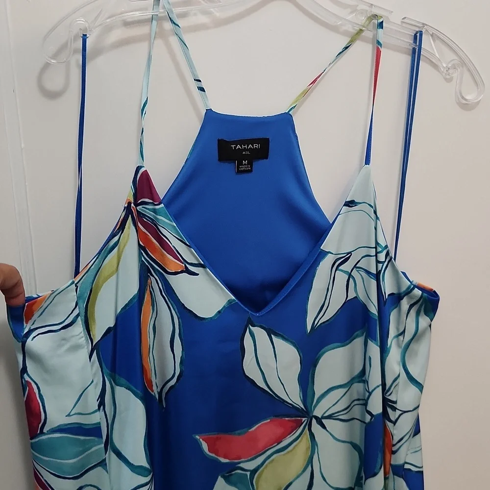 Tahari ASL Tropical Maxi Dress Size Medium - Picture 4 of 8